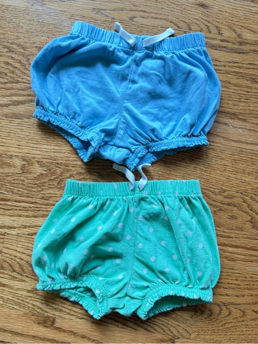 Primary Teal Blue and Mint Polka Dot Bloomers